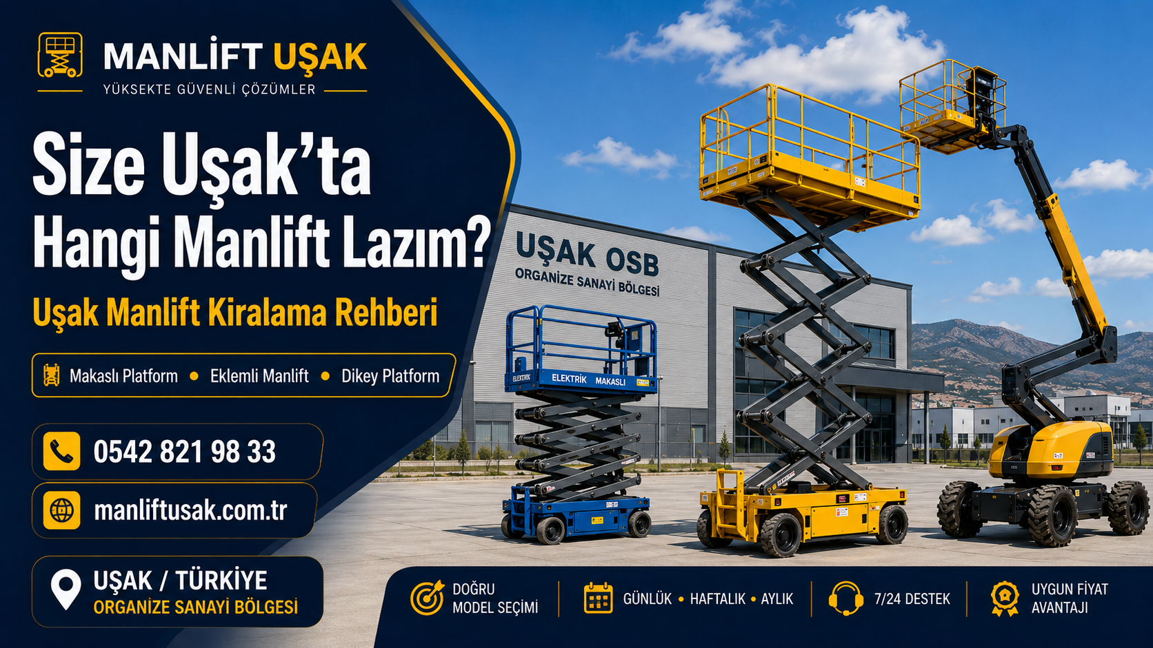 Uşak manlift kaç ton? Makaslı platform ve eklemli manlift modellerinin yaklaşık ağırlıkları ve tonaj bilgileri